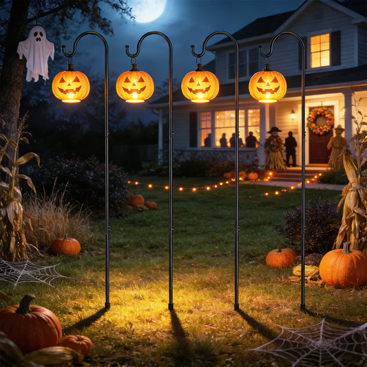 GOFORWILD Shepherd Hook 8 Pack Adjustable, 49 inches Tall, Made of Premium Metal for Garden Decor, Plant Hanger, Lantern Hook, Solar Light Hanging, 7013-4