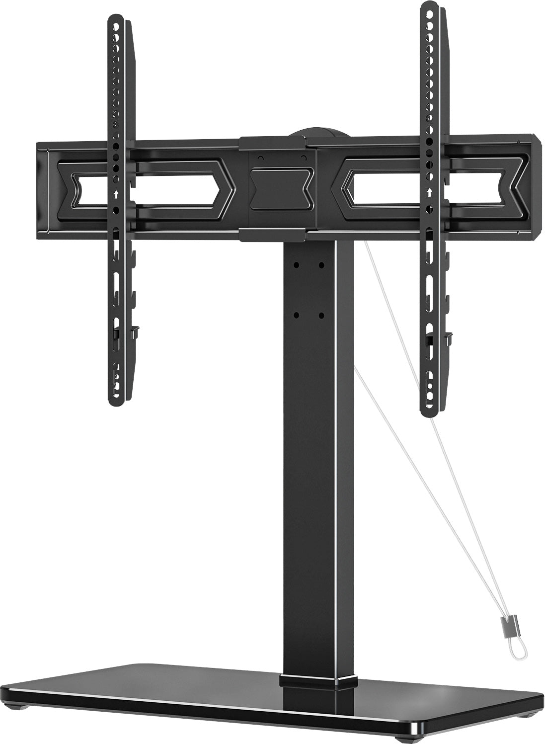 LIFTGO Universal TV Stand, Swivel Table Top TV Stand for 37 to 75 Inch LCD LED TVs, Height Adjustable TV Mount Stand with Tempered Glass Base, Holds up to 88lbs, Max VESA 600x400mm