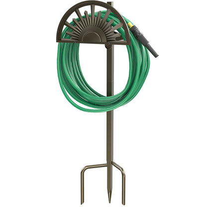 GOFORWILD Garden Hose Holder, Holds 125-Feet of 5/8-Inch Hose, Made of Gauge Steel, Freestanding Detachable Hose Storage Reels Hanger Rack for Outside Yard Lawn Farm, Rustproof