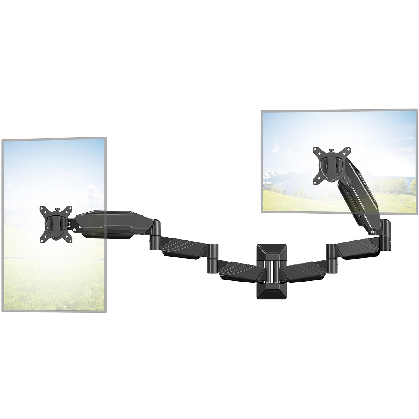 MOUNT PRO Long Arm Dual Monitor Wall Mount for Max 32" Screens, Max 17.6lbs, Extra Long Height Adjustable Wall Monitor Arm for 2 Monitors, Full Motion Wall Monitor Mount with VESA 75x75/100x100