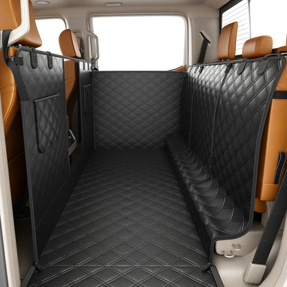 PETICON F150 Floor Cover for Crew Cab Trucks with Fold-Up & Split Seats | Waterproof & Scratch-Resistant 600D Oxford, Non-slip Base, Side Door Flaps, Split Zipper, Protects Interior, Machine Washable
