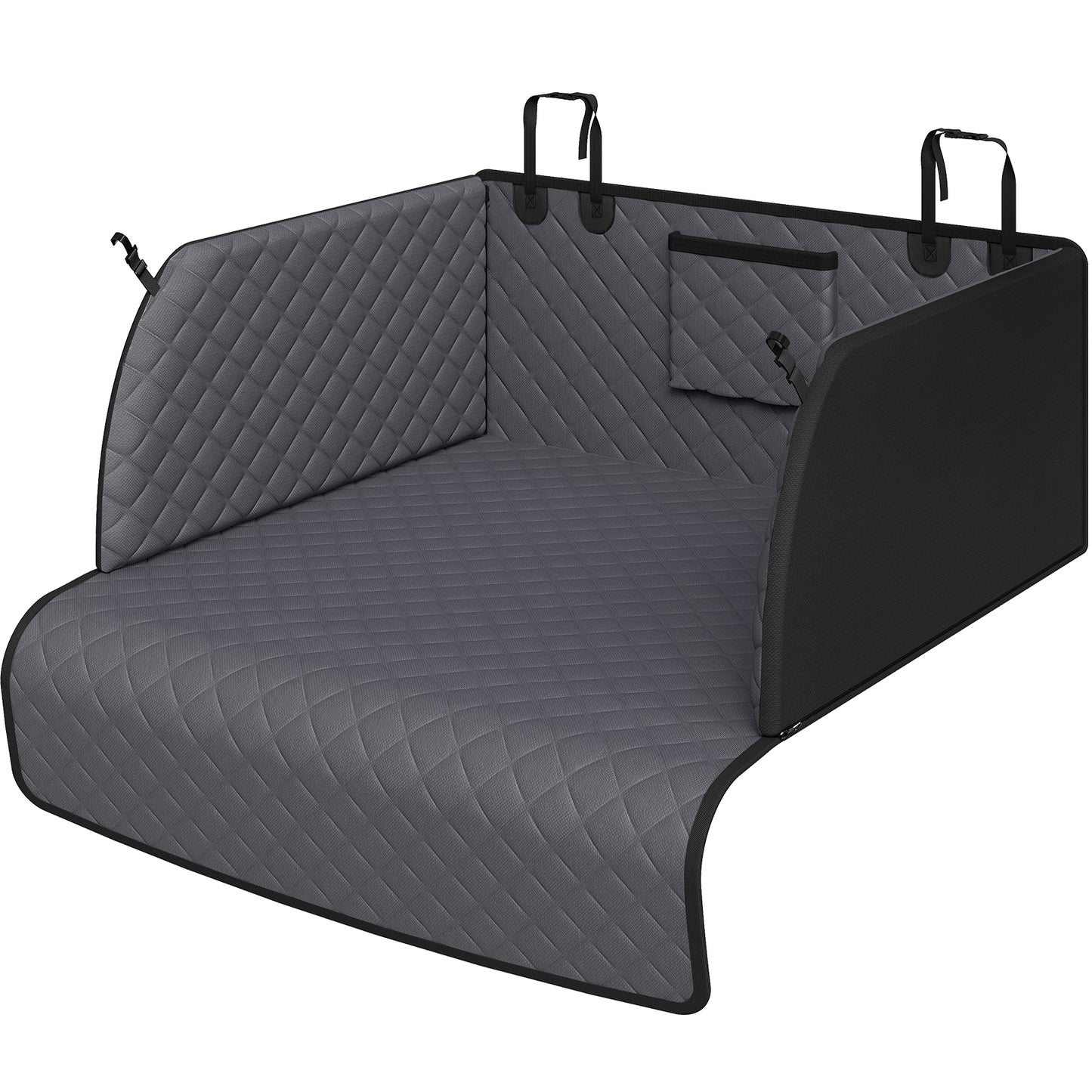 PETICON SUV Cargo Liner for Dogs, Waterproof Trunk Cover with Cushioned Sides to Protect Pet, Full Coverage Non-Slip Seat Cover for SUVs with Bumper Flap Protector