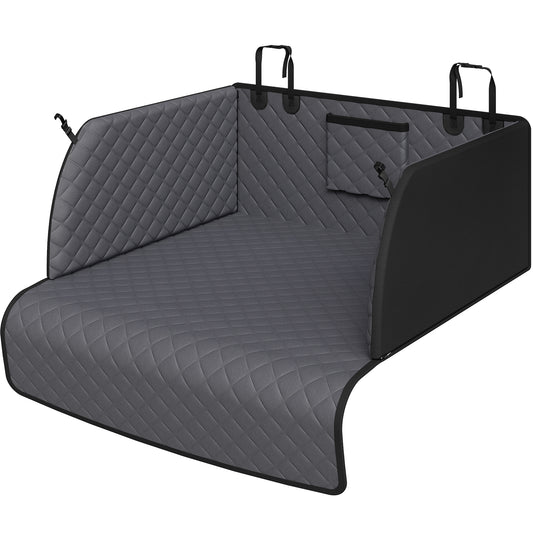 PETICON SUV Cargo Liner for Dogs, Waterproof Trunk Cover with Cushioned Sides to Protect Pet, Full Coverage Non-Slip Seat Cover for SUVs with Bumper Flap Protector