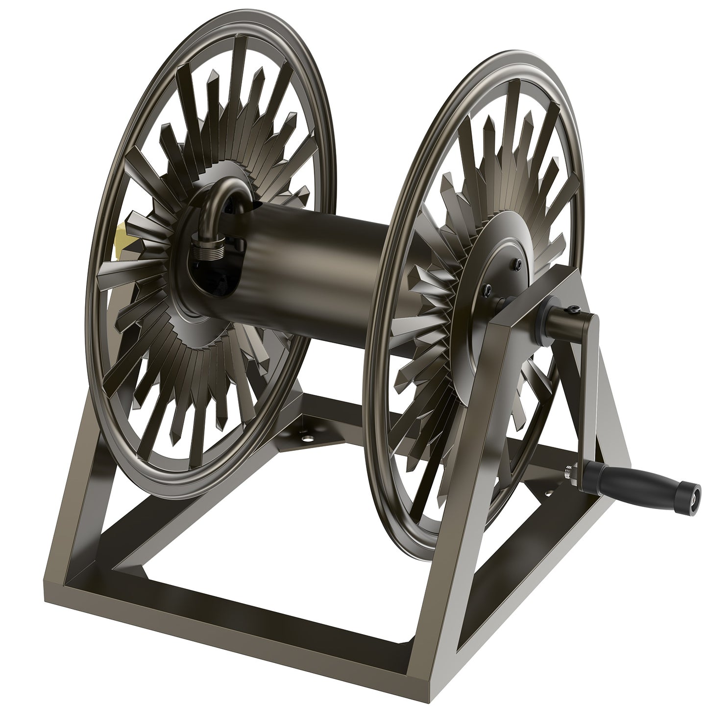 GOFORWILD Heavy-Duty Decorative Garden Hose Reel - Wall/Floor Mount with 200-Ft Capacity for 5/8 Hose Outdoor Hose Holder Winder for Lawn, Yard & Garden Storage