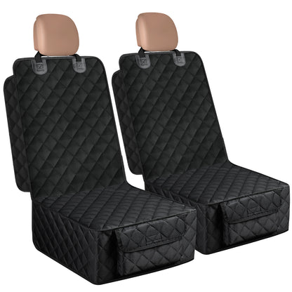 Waterproof Dog Seat Cover 2-Pack for Front Seats – Nonslip Scratchproof Captain Chair Covers with Side Flaps, Universal Fit for Cars, Trucks, SUVs, Jeep