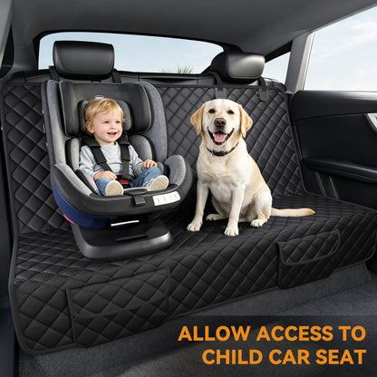 PETICON Back Seat Cover for Dogs and Kids - Waterproof Non-Slip Car Seat Protector for Large SUVs & Trucks, Durable & Scratch-Resistant Pet Backseat Bench Cover, Easy to Clean