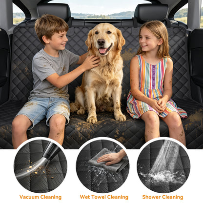 PETICON Dog Car Seat Cover for SUV, Waterproof Back Seat Cover for Toyota Tacoma/Jeep Grand Cherokee/Ford Explorer/Ranger/Chevrolet Colorado, Scratch-Proof Nonslip Durable Rear Seat Cover for Dogs