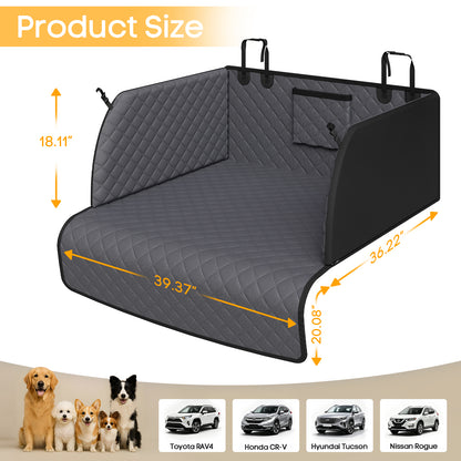 PETICON SUV Cargo Liner for Dogs, Waterproof Trunk Cover with Cushioned Sides to Protect Pet, Full Coverage Non-Slip Seat Cover for SUVs with Bumper Flap Protector
