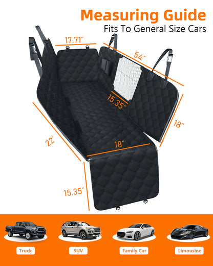 LIFTGO Dog Seat Cover for Cars - Waterproof & Scratchproof Dog Hammock Pet Car Seat Protector with Mesh Window, Universal Fit for Back Seat of Cars, SUV, Truck and Jeep