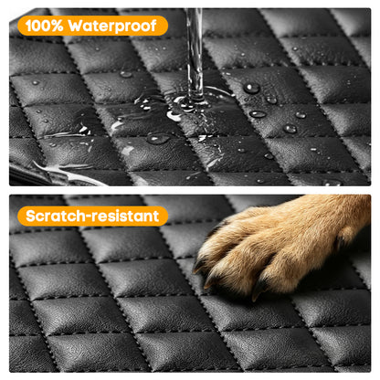 PETICON Front Seat Car Cover 2 Pack, Waterproof PU Leather Dog Car Seat Cover with Side Flaps, Nonslip Scratchproof Captain Chair Seat Cover Fits for Cars, Trucks, SUVs, Jeep