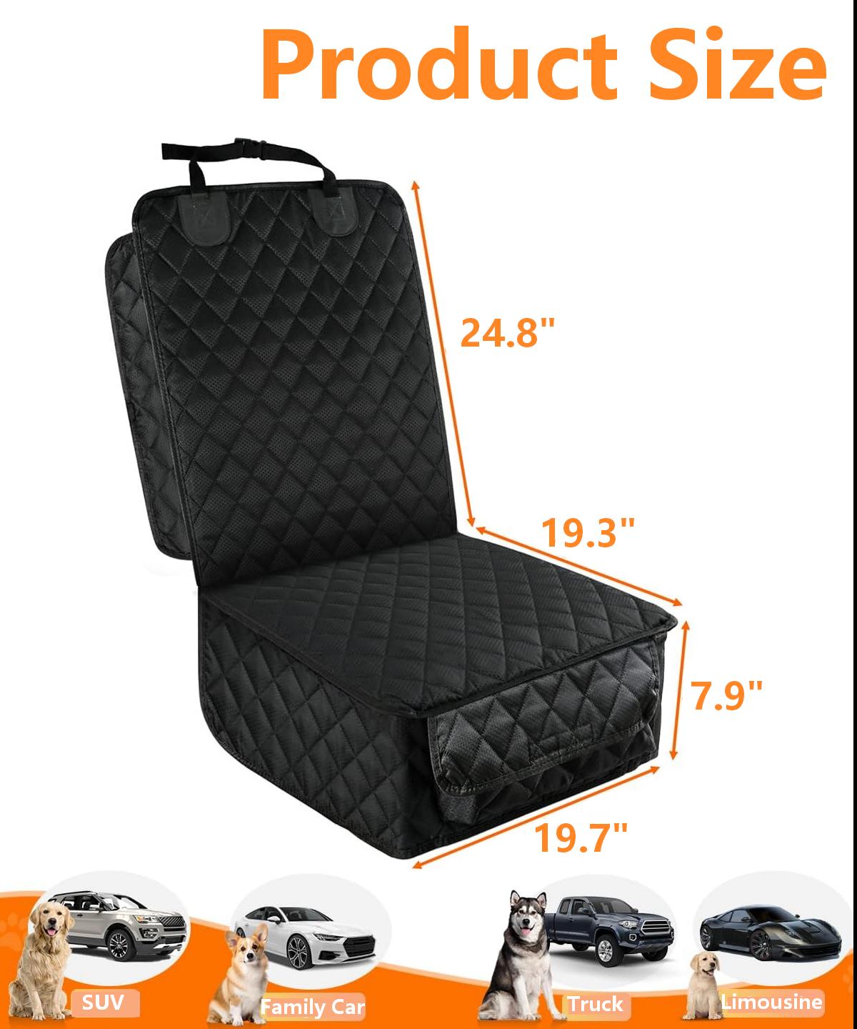 Waterproof Dog Seat Cover 2-Pack for Front Seats – Nonslip Scratchproof Captain Chair Covers with Side Flaps, Universal Fit for Cars, Trucks, SUVs, Jeep