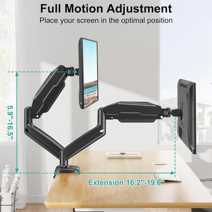 LIFTGO Single Monitor Mount for Desk, Monitor Articulating Arm for max 32inch, Adjustale VESA Monitor Stand for Computer Screen, Clamp and Grommet Base, VESA 75x75/100x100