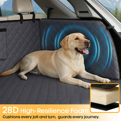 PETICON SUV Cargo Liner for Dogs, Waterproof Trunk Cover with Cushioned Sides to Protect Pet, Full Coverage Non-Slip Seat Cover for SUVs with Bumper Flap Protector
