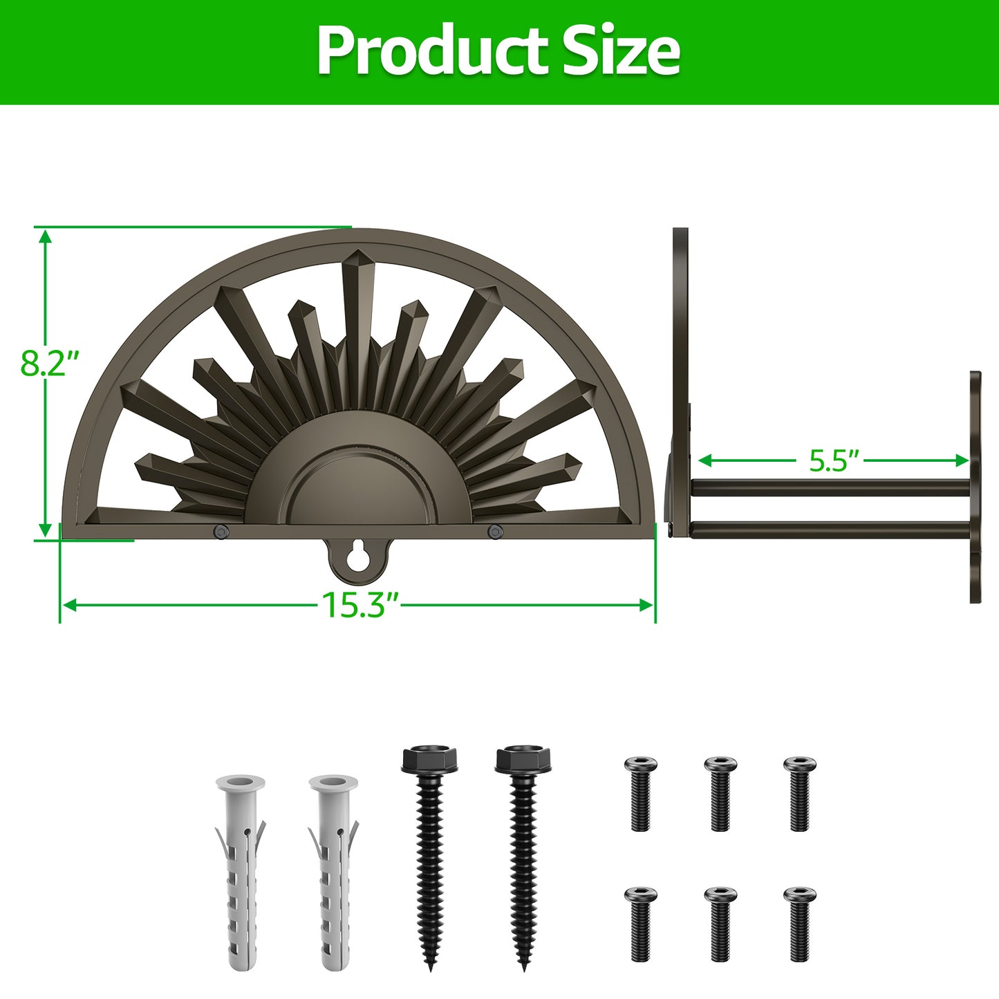 GOFORWILD Garden Hose Holder Heavy Duty Holds 125-Feet of 5/8-Inch Hose for Outside Yard Lawn Farm Made of Gauge Steel for Outside Yard, Bronze, Decorative Hose Butler Sturdy Water Hose Rack, Durable Wall Hose Hanger