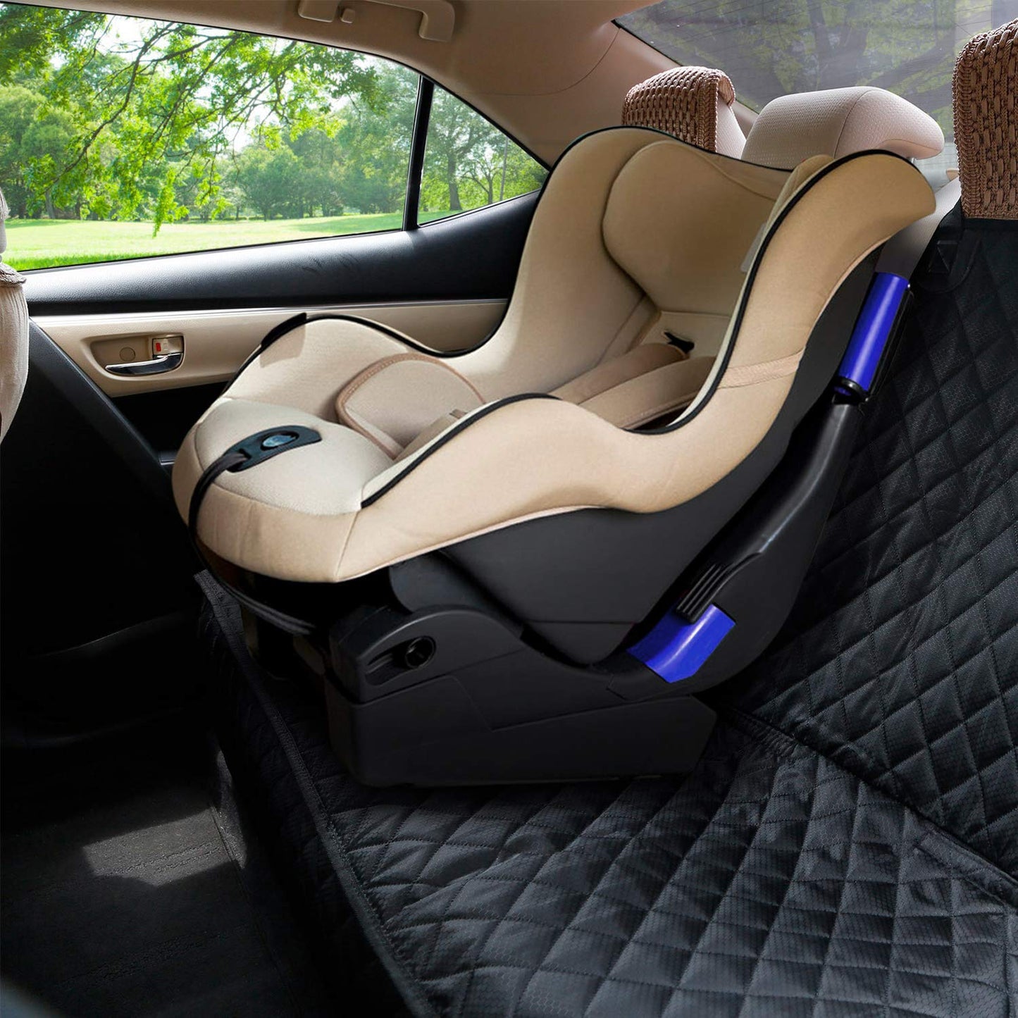 LIFTGO Waterproof Dog Car Seat Cover - Scratchproof Bench Cover for Back Seat, Universal Fit for Cars/Trucks/SUVs, Nonslip Pet Mat with Seat Protection, Machine Washable