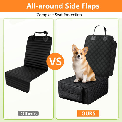Waterproof Dog Seat Cover 2-Pack for Front Seats – Nonslip Scratchproof Captain Chair Covers with Side Flaps, Universal Fit for Cars, Trucks, SUVs, Jeep