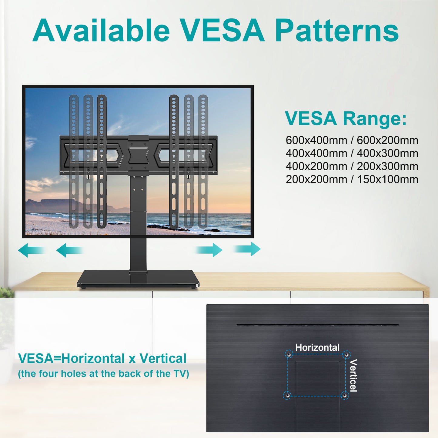 LIFTGO Universal TV Stand, Swivel Table Top TV Stand for 37 to 75 Inch LCD LED TVs, Height Adjustable TV Mount Stand with Tempered Glass Base, Holds up to 88lbs, Max VESA 600x400mm