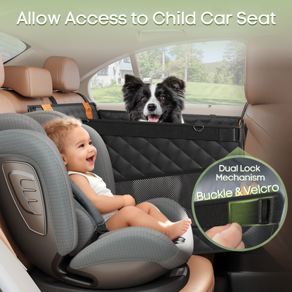 LIFTGO Dog Car Seat for Large Medium Dogs, Back Seat Extender for Pets with 4-Splice Hard Bottom, Waterproof Pet Seat Cover with 3 Mesh Windows for Cars, Trucks and SUVs