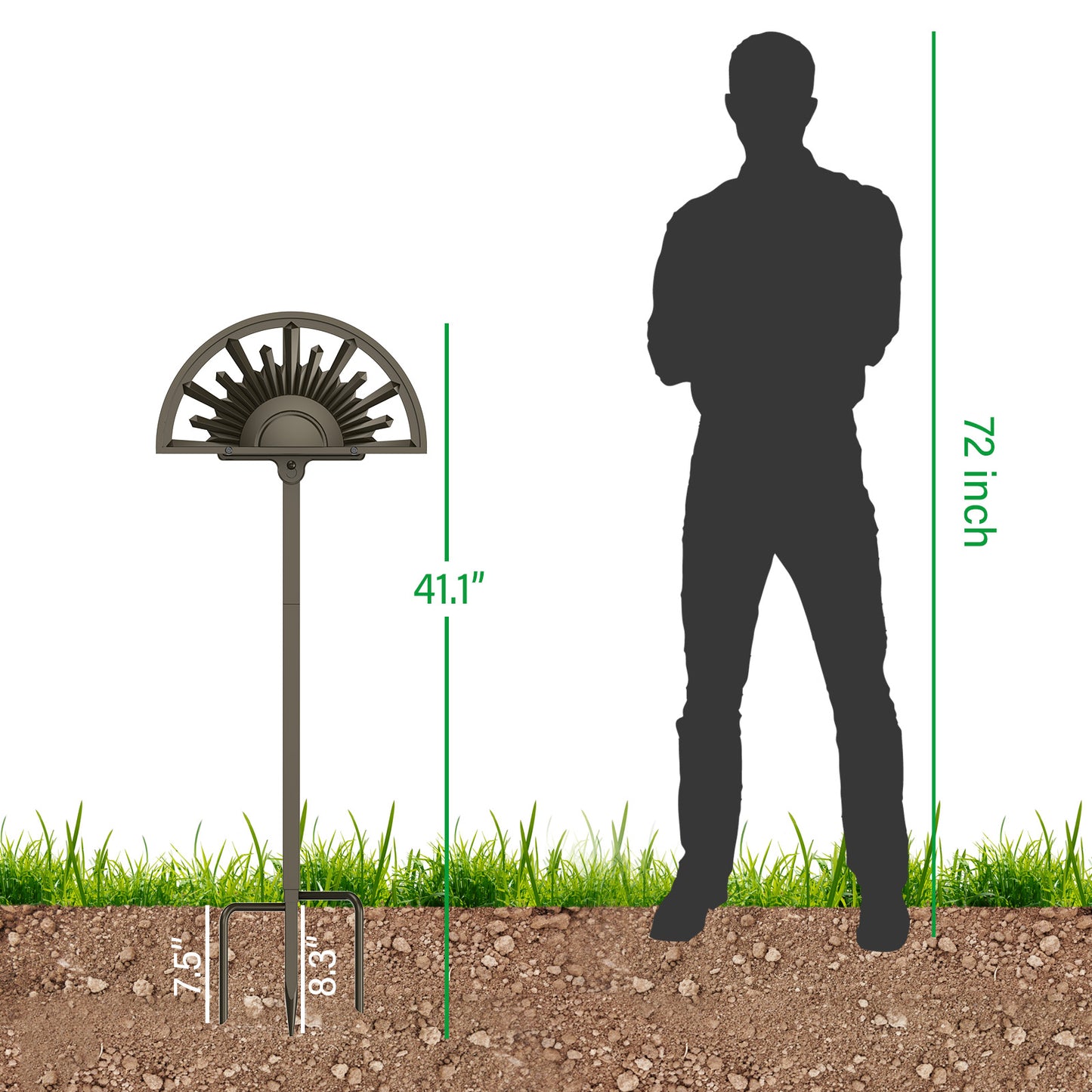 GOFORWILD Garden Hose Holder, Holds 125-Feet of 5/8-Inch Hose, Made of Gauge Steel, Freestanding Detachable Hose Storage Reels Hanger Rack for Outside Yard Lawn Farm, Rustproof