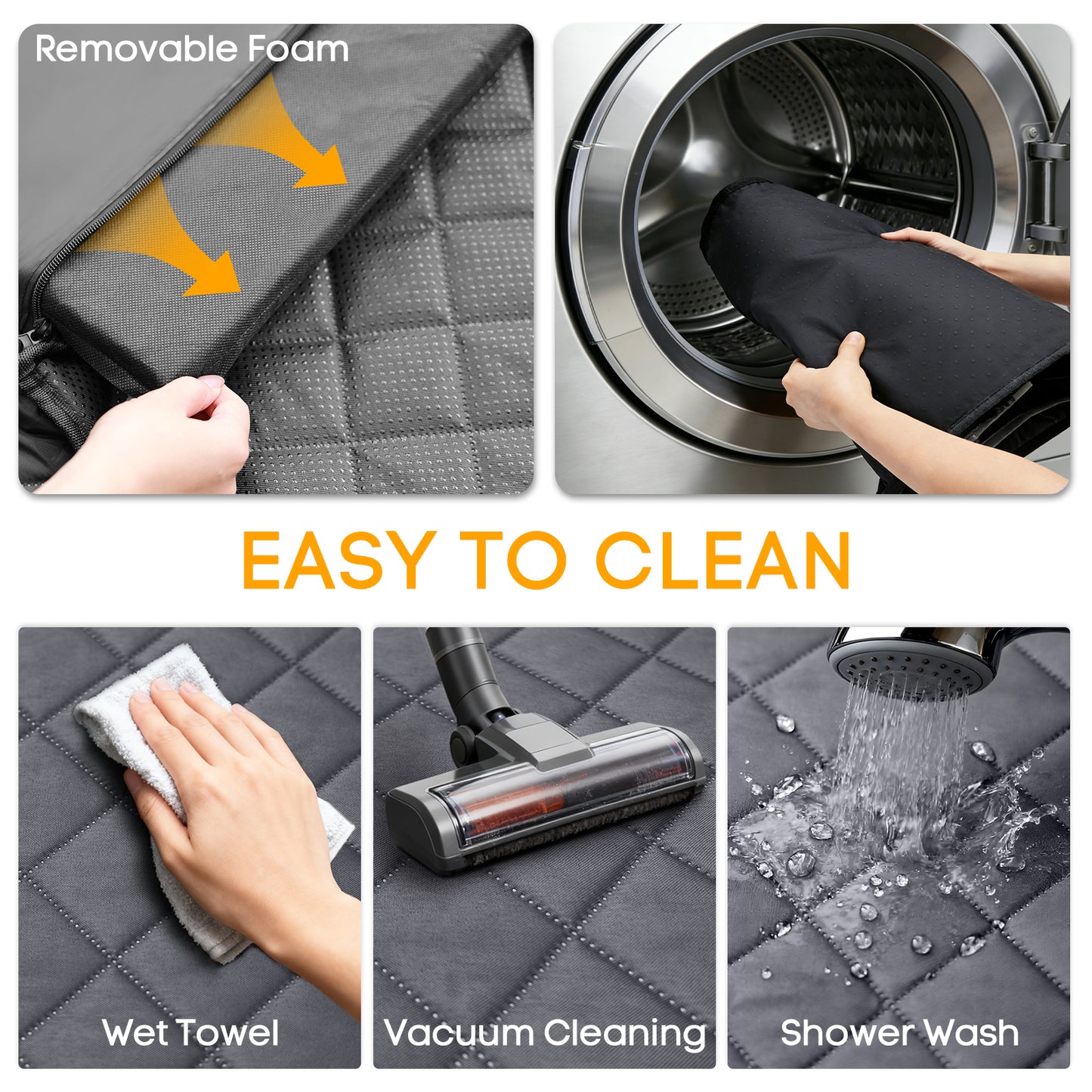 PETICON SUV Cargo Liner for Dogs, Waterproof Trunk Cover with Cushioned Sides to Protect Pet, Full Coverage Non-Slip Seat Cover for SUVs with Bumper Flap Protector