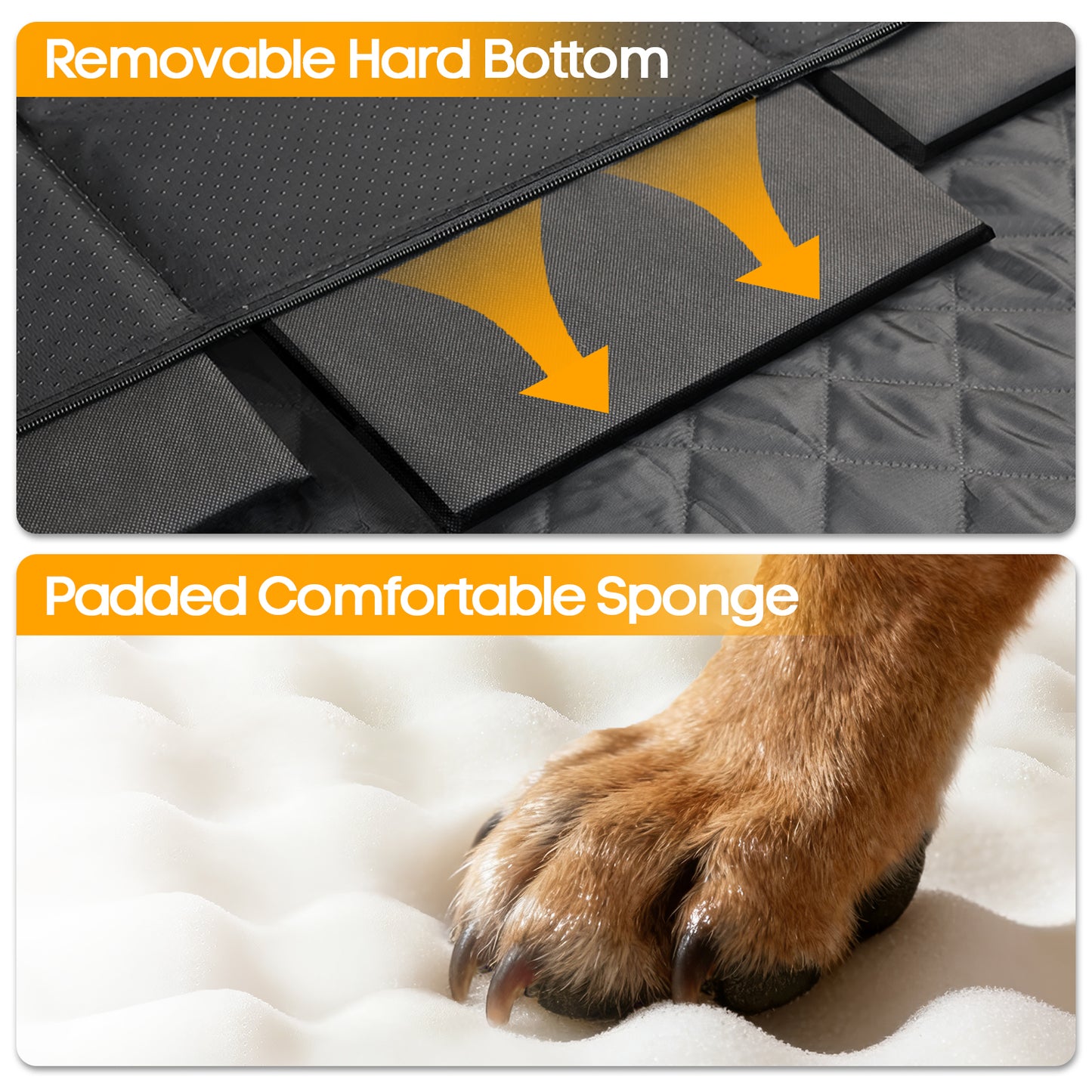 PETICON Large Dog Car Seat, Back Seat Extender for Dogs with 3 Mesh Windows, Waterproof Medium Carseat for Dogs with Hard Bottom, Pet Seat Cover for Cars, Trucks and SUVs