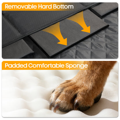 PETICON Large Dog Car Seat, Back Seat Extender for Dogs with 3 Mesh Windows, Waterproof Medium Carseat for Dogs with Hard Bottom, Pet Seat Cover for Cars, Trucks and SUVs