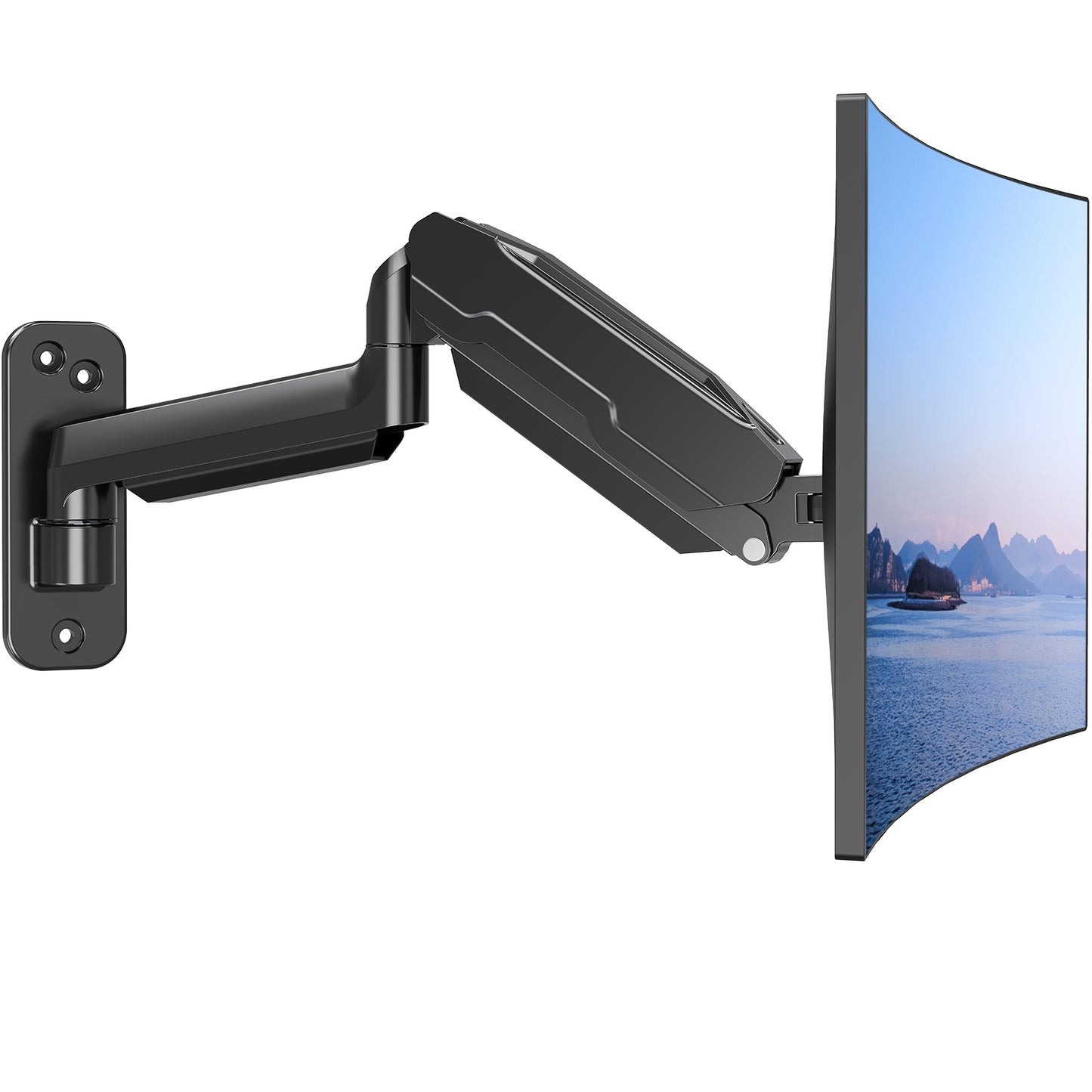 LIFTGO Wall Mount Monitor Arm for Max 32 Inch Computer Screens, Height Adjustable Single Monitor Wall Mount Holds Up to 19.8lbs, Full Motion Wall Bracket, VESA Mount 75x75, 100x100, Black