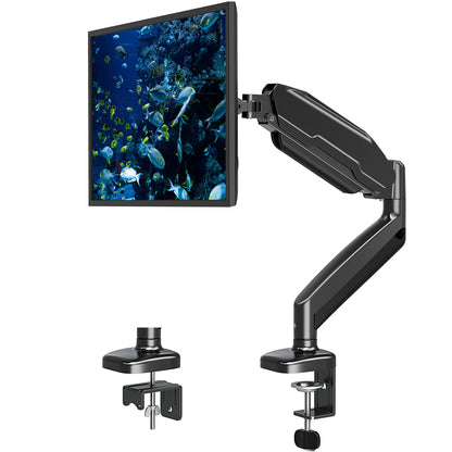 LIFTGO Single Monitor Mount for Desk, Monitor Articulating Arm for max 32inch, Adjustale VESA Monitor Stand for Computer Screen, Clamp and Grommet Base, VESA 75x75/100x100