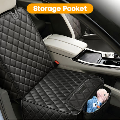 PETICON Front Seat Car Cover 2 Pack, Waterproof PU Leather Dog Car Seat Cover with Side Flaps, Nonslip Scratchproof Captain Chair Seat Cover Fits for Cars, Trucks, SUVs, Jeep
