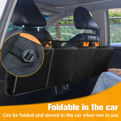 PETICON Back Seat Extender for Dogs, Hard Bottom Pet Seat Cover - Supports 400lbs, Waterproof Rear Seat Cover with Mesh Window for Ford/GMC/Chevrolet/Toyota/RAM Crew Cab Trucks&Full-Size