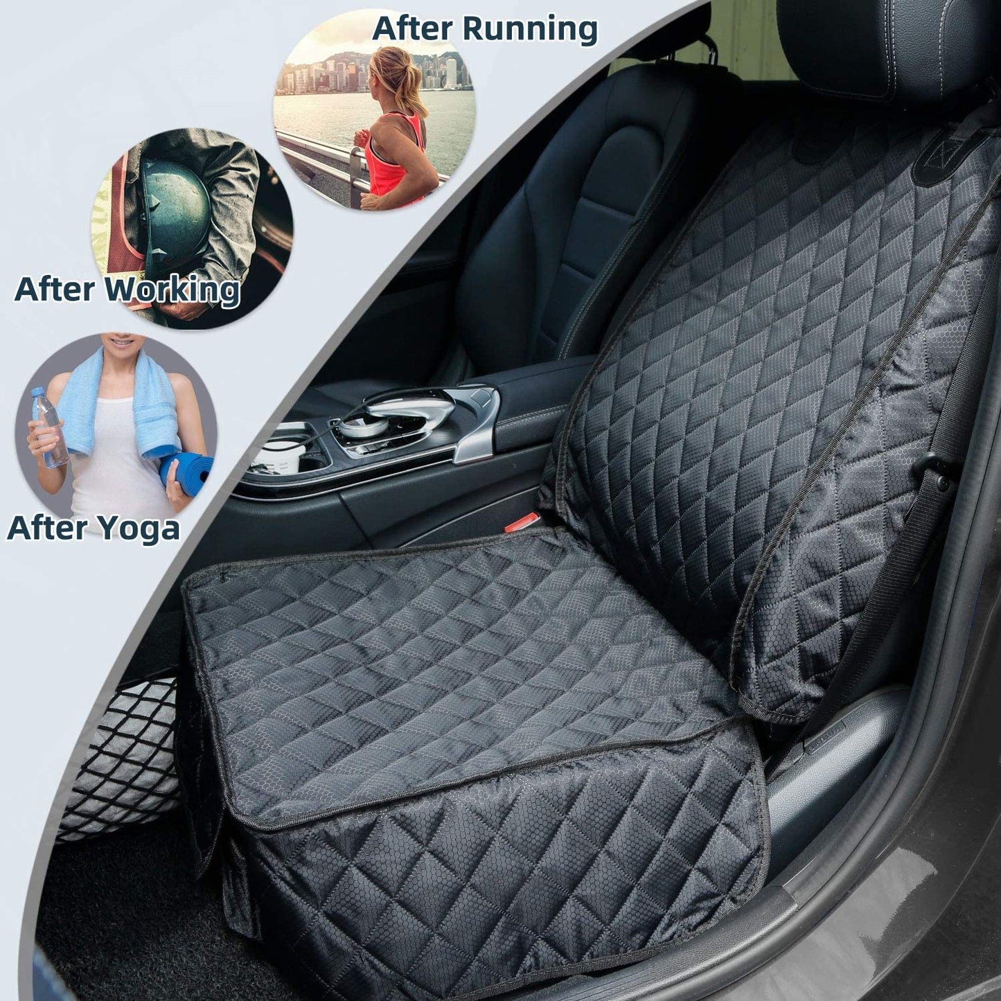 Waterproof Dog Seat Cover 2-Pack for Front Seats – Nonslip Scratchproof Captain Chair Covers with Side Flaps, Universal Fit for Cars, Trucks, SUVs, Jeep