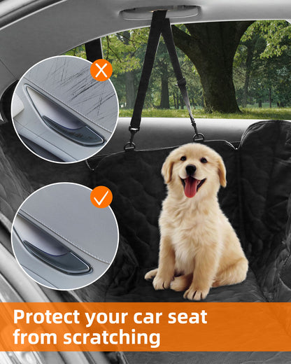 LIFTGO Dog Seat Cover for Cars - Waterproof & Scratchproof Dog Hammock Pet Car Seat Protector with Mesh Window, Universal Fit for Back Seat of Cars, SUV, Truck and Jeep