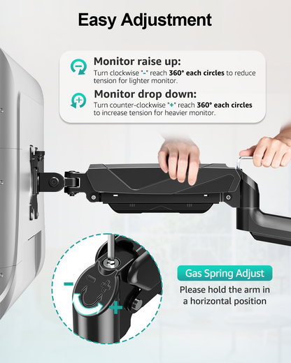 MOUNT PRO Dual Monitor and Laptop Mount for Max 27" Monitors & 17" Laptop 3-in-1 Adjustable Laptop and Monitor Desk Mount Holds up to 19.8lbs, VESA 75x75mm/100x100mm, Egonomic Setup for Home Office