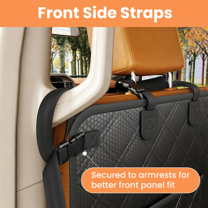 PETICON F150 Floor Cover for Crew Cab Trucks with Fold-Up & Split Seats | Waterproof & Scratch-Resistant 600D Oxford, Non-slip Base, Side Door Flaps, Split Zipper, Protects Interior, Machine Washable