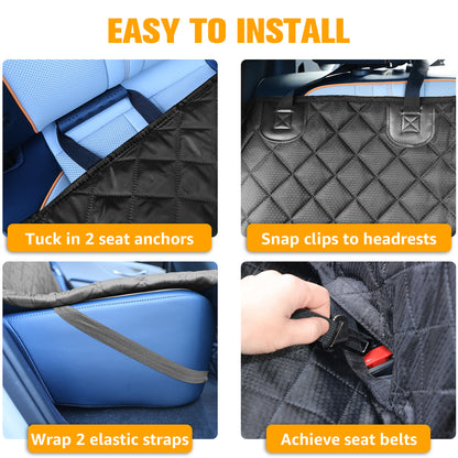 LIFTGO Waterproof Dog Car Seat Cover - Scratchproof Bench Cover for Back Seat, Universal Fit for Cars/Trucks/SUVs, Nonslip Pet Mat with Seat Protection, Machine Washable