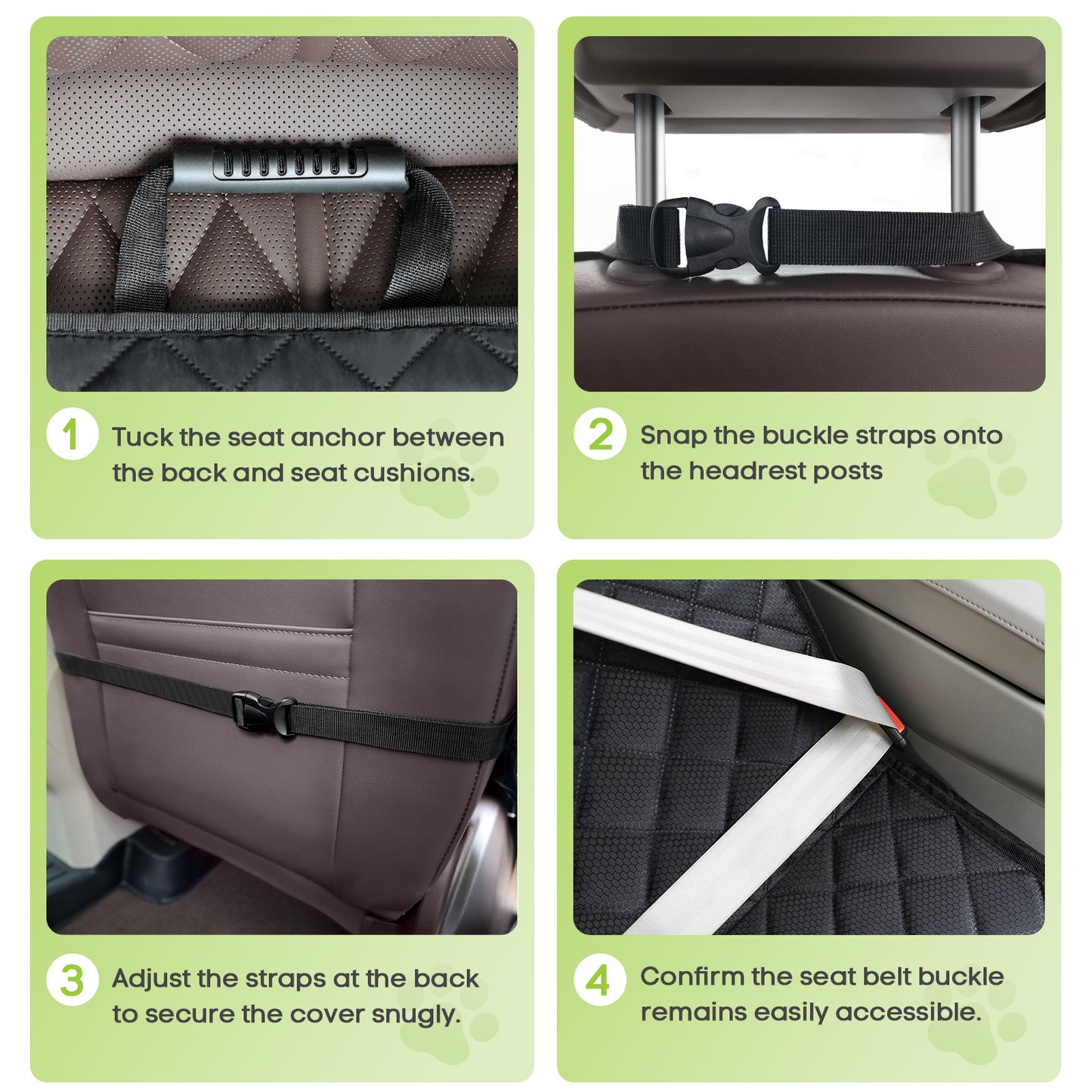 Waterproof Dog Seat Cover 2-Pack for Front Seats – Nonslip Scratchproof Captain Chair Covers with Side Flaps, Universal Fit for Cars, Trucks, SUVs, Jeep