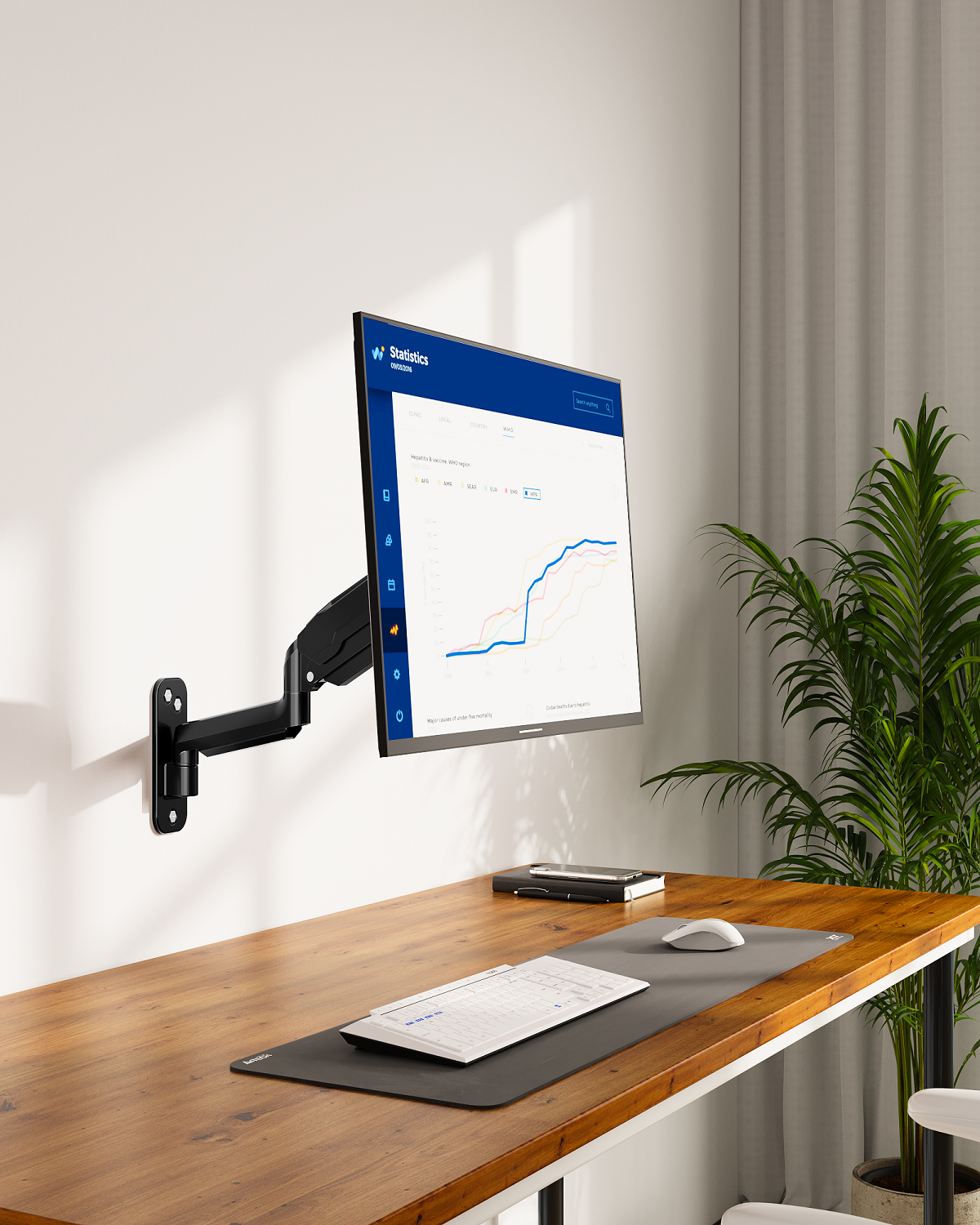 LIFTGO Wall Mount Monitor Arm for Max 32 Inch Computer Screens, Height Adjustable Single Monitor Wall Mount Holds Up to 19.8lbs, Full Motion Wall Bracket, VESA Mount 75x75, 100x100, Black