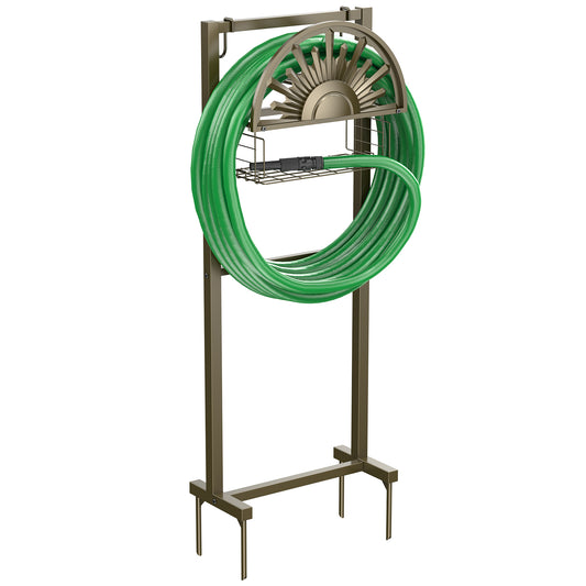 GOFORWILD Garden Hose Reel Winding Reel- Heavy Duty Freestanding Holder
